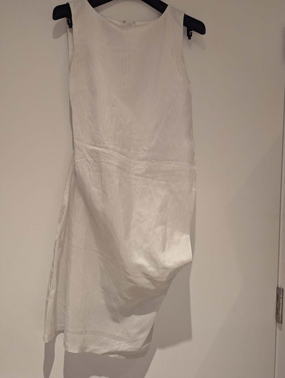 MM6 Maison Martin Margiela Striped Asymmetric Cut-Out Sleeveless Dress